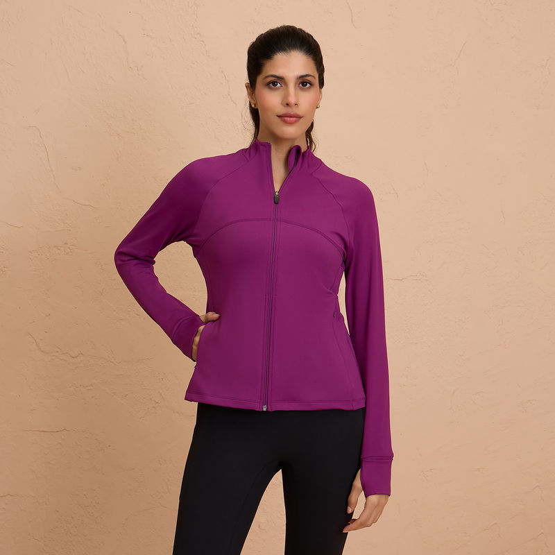Nykd By Nykaa Dry Fit All Season Outdoor Jacket -NYK701-Wine (L)