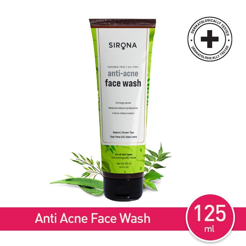 Sirona AntiAcne Face Wash For Men & Women Infused with Neem Aloe vera