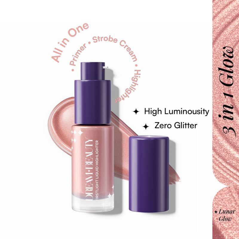 Dream Beauty 3in1 First Light Liquid Highlighter - Strobe Cream, Primer, Highlighter - Lunar Glow