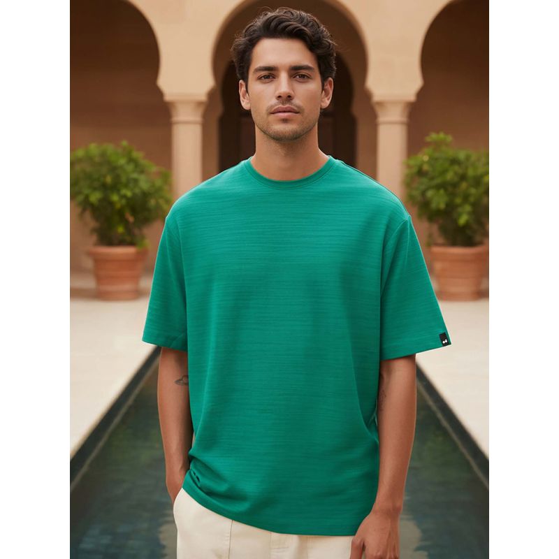 Bewakoof Air 1.0 Men's Green Oversized T-shirt (S)