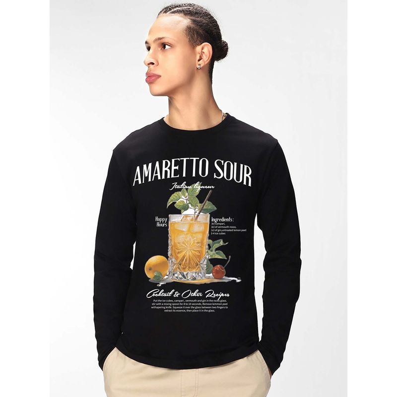 Bewakoof Men Black Sour Graphic Printed T-Shirt (S)