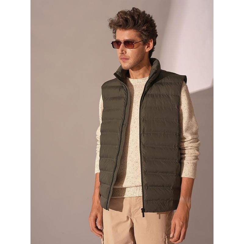Selected Selected Green Padded Puffer Gilet Jacket