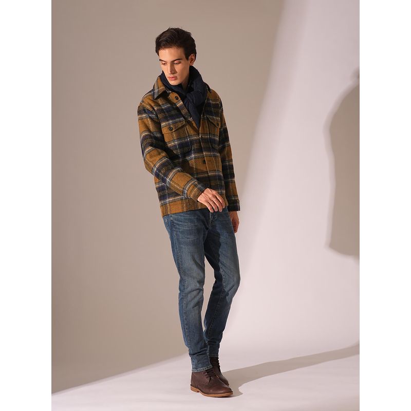 Selected Selected Dark Brown Check Print Jacket (S)