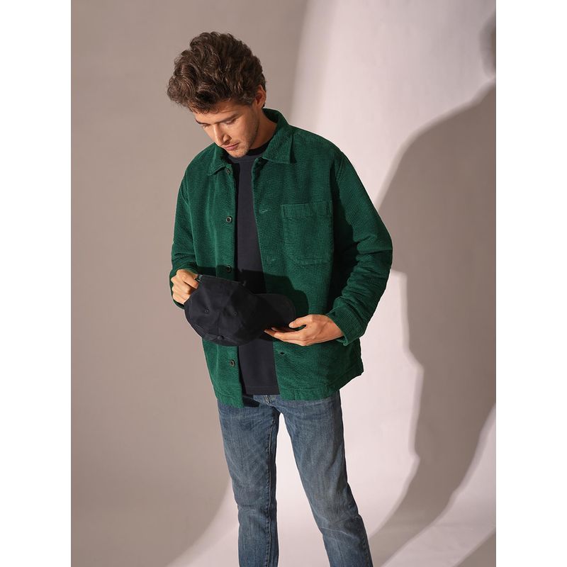 Selected Selected Dark Green Corduroy Padded Shacket (L)