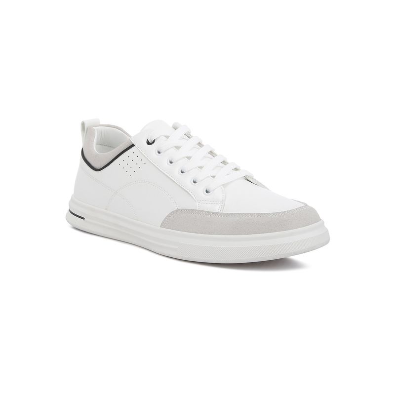 London Rag White Micro Suede Panel Casual Sneakers (UK 8)