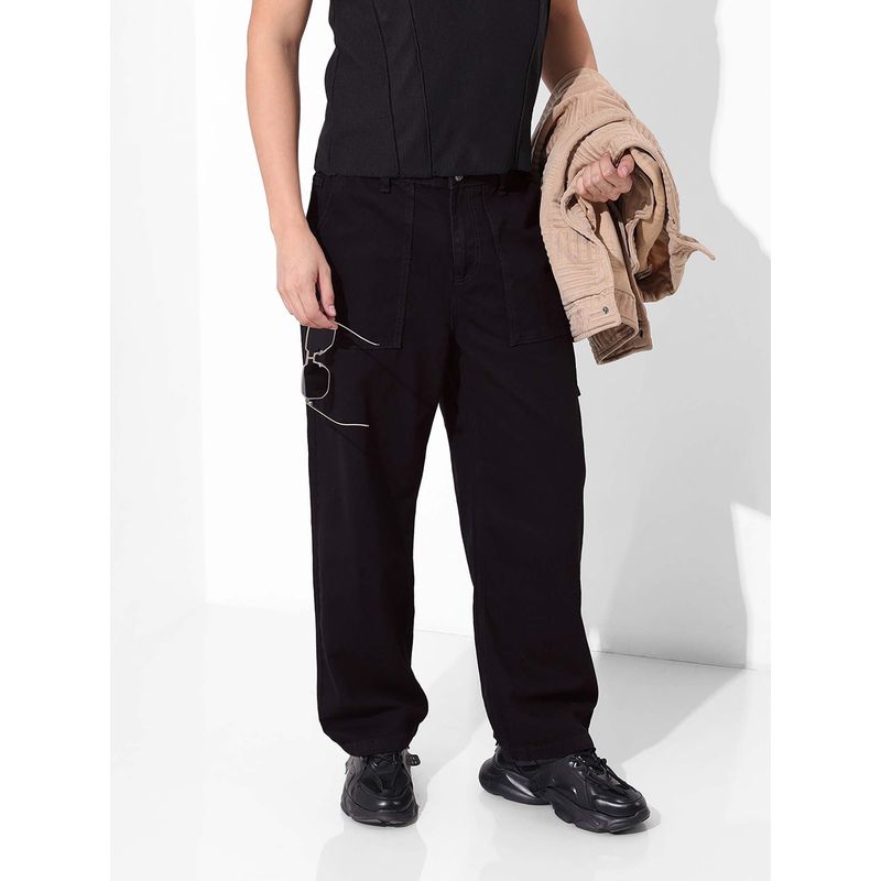 The Indian Garage Co Men Black Solid Relaxed Fit Jeans (32)