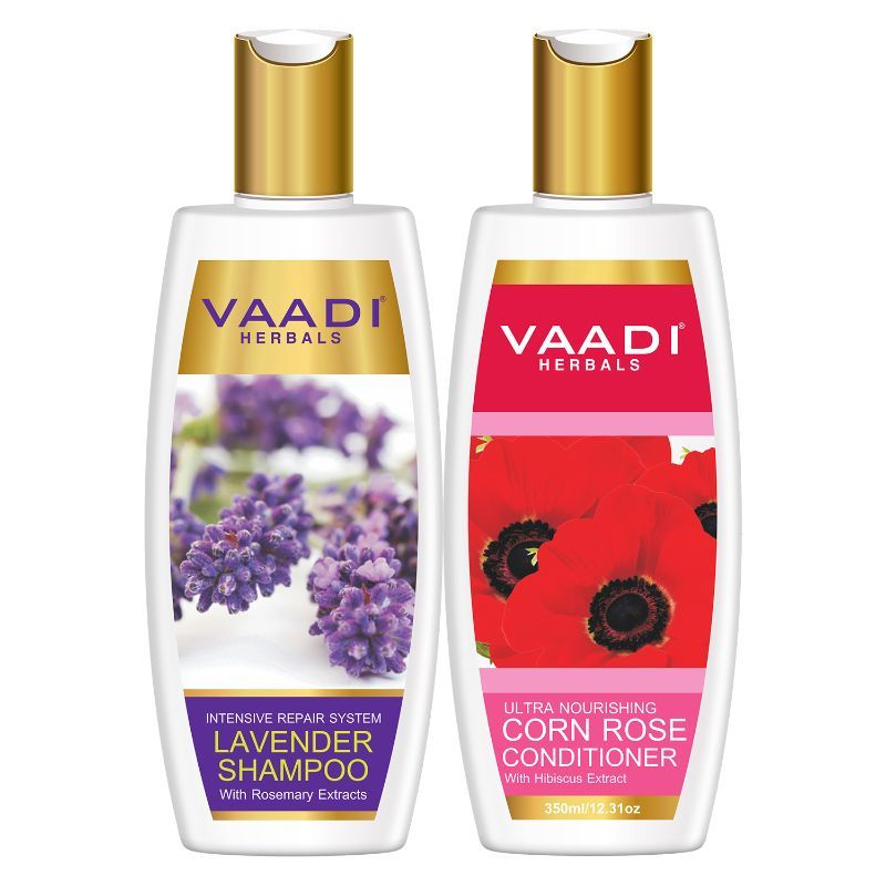 Vaadi Herbals Lavender Shampoo With Corn Rose Conditioner - Pack of 2