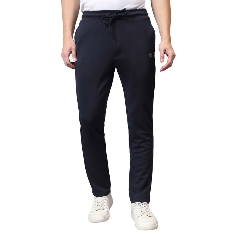 Cantabil Men Solid Navy Blue Casual Track Pant (L)