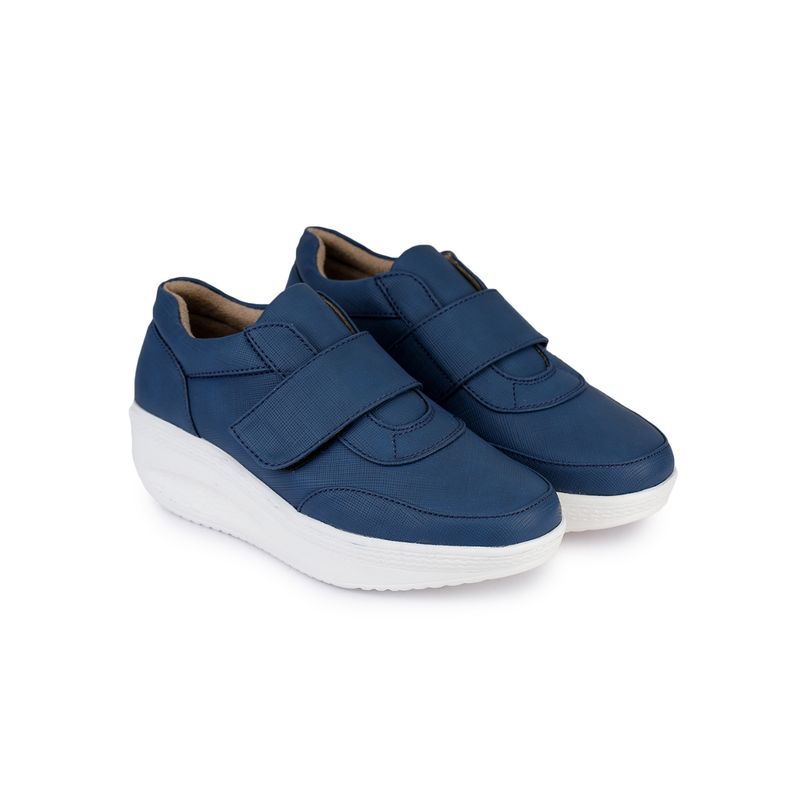 VALIOSAA Navy Blue Solid-Plain Sneakers (EURO 37)