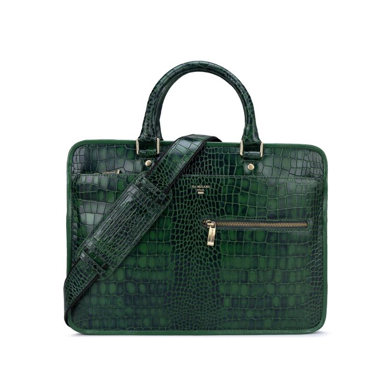 Da Milano Genuine Leather Green Laptop Bag Buy Da Milano Genuine