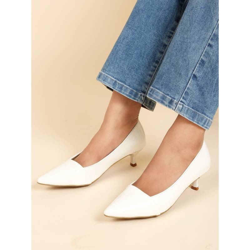 Flat n Heels Women Pumps- White (EURO 35)