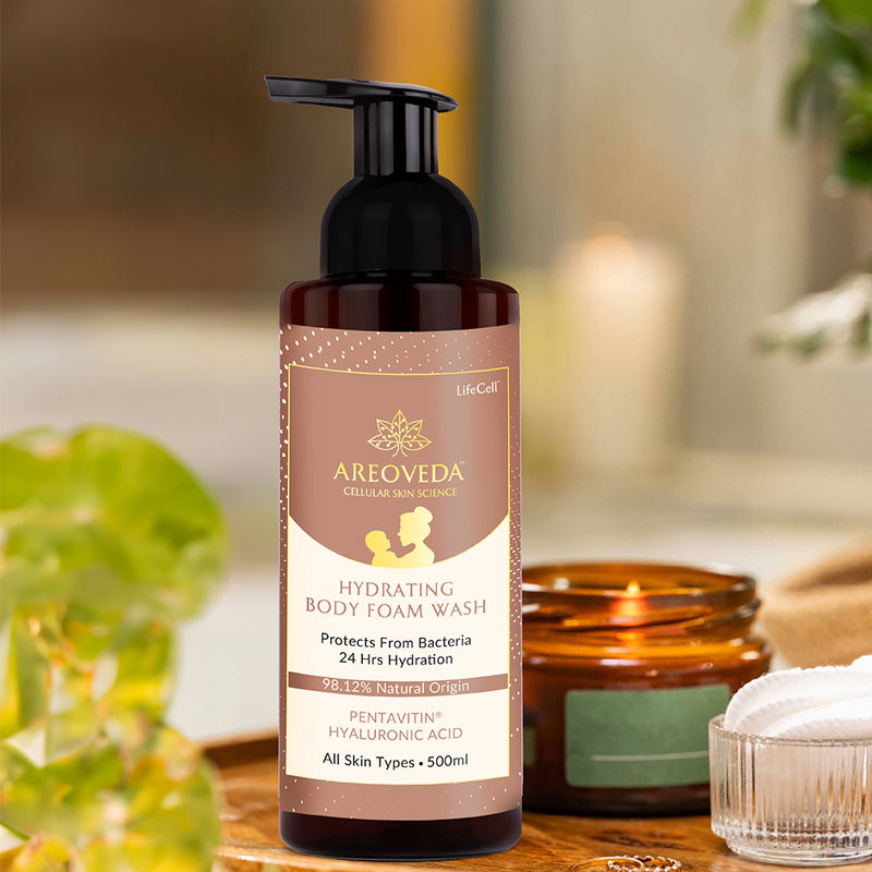 AreoVeda Natural & Gentle Hydrating Body Foam Wash, Refreshing and Suitable for All Skin Types