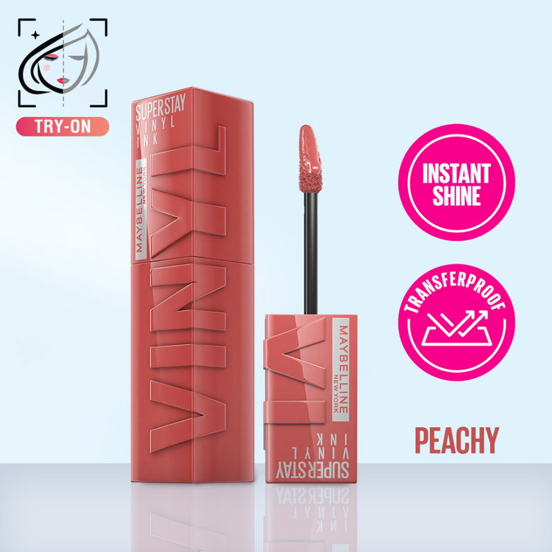 Maybelline New York Super Stay Vinyl Ink Liquid Lipstick, Instant Shine Lasts Up To 16H - 15 Peachy