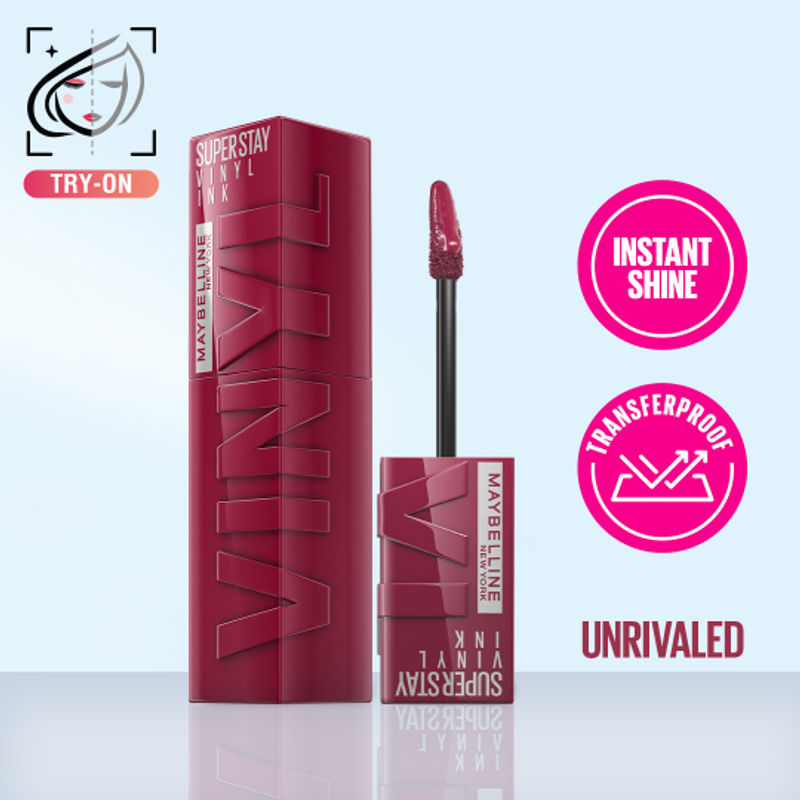 Maybelline New York Super Stay Vinyl Ink Liquid Lipstick, Instant Shine Lasts Up To 16H - 30 Unrivaled