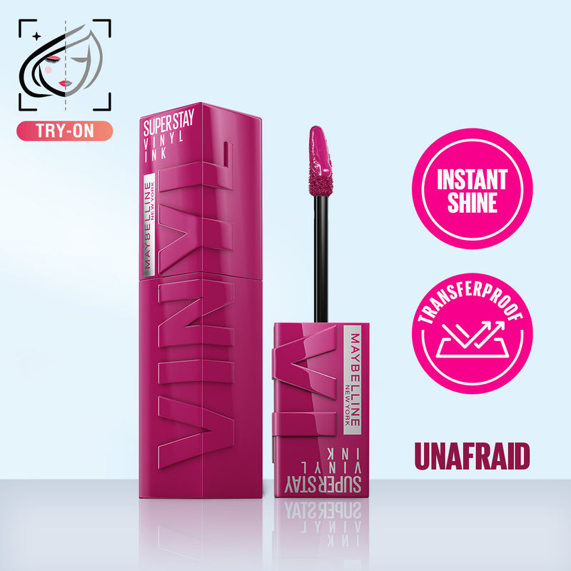 Maybelline New York Super Stay Vinyl Ink Liquid Lipstick, Instant Shine Lasts Up To 16H - Unafraid
