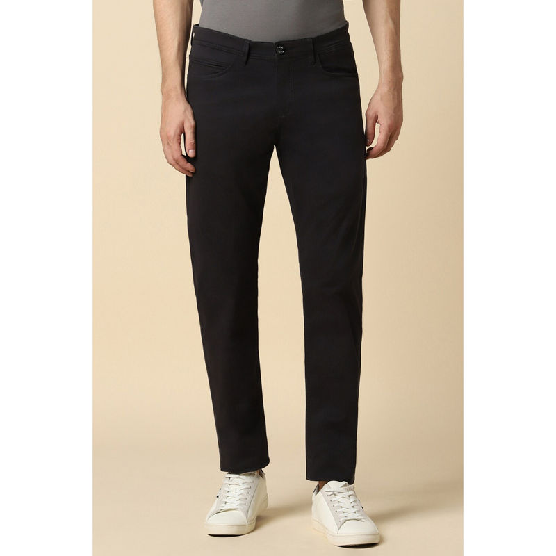Allen Solly Men Black Slim Fit Solid Casual Trousers (36)