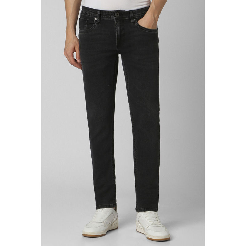 Peter England Men Black Dark Wash Low Skinny Fit Jeans (30)