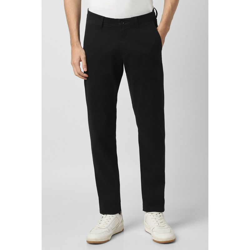 Van Heusen Men Black Solid Slim Fit Chinos (30)