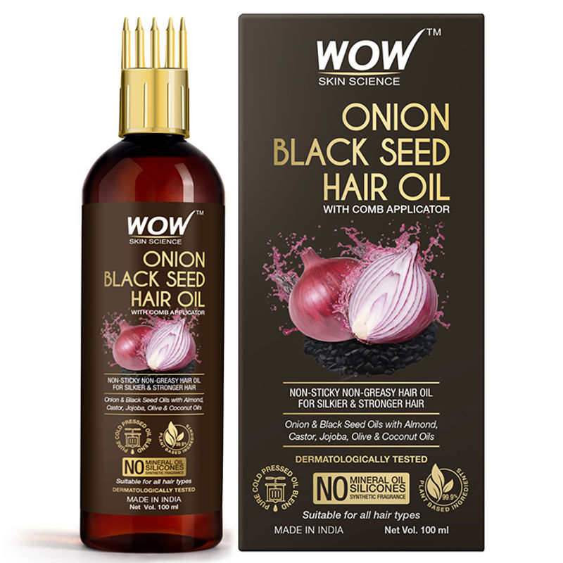 WOW Skin Science Onion Hair Oil With Black Seed Oil Extracts - Controls Hair Fall