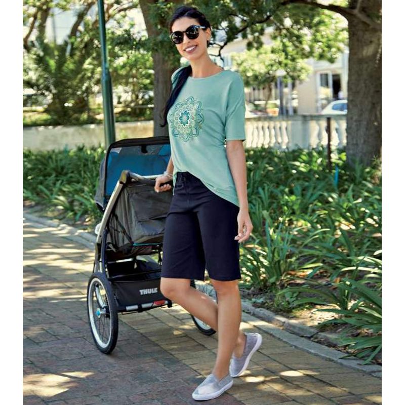 Enamor Essentials E044 Women's City Shorts - Navy (S) - E044