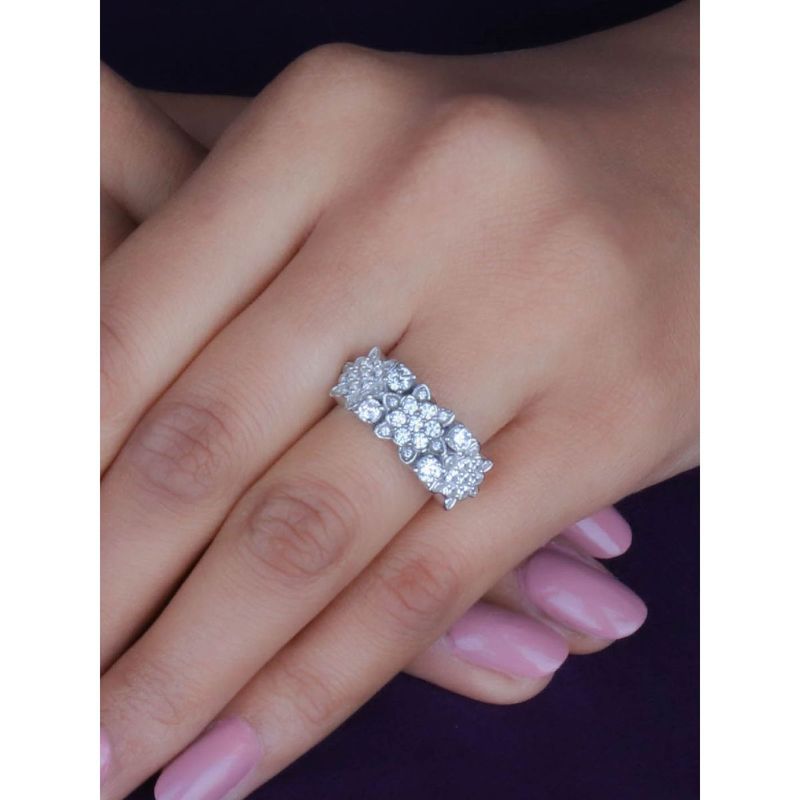 Ornate Jewels Flower Of East Silver Cluster Ring (13) Buy Ornate