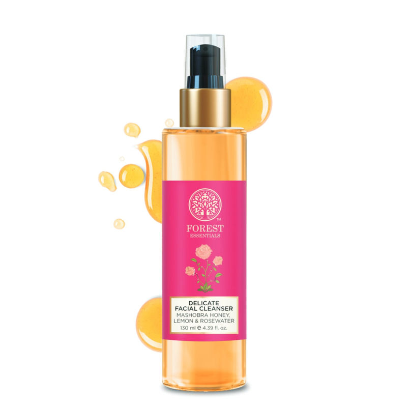 Forest Essentials Delicate Facial Cleanser - Honey, Lemon & Rosewater, Ayurvedic Face Wash, Dry Skin