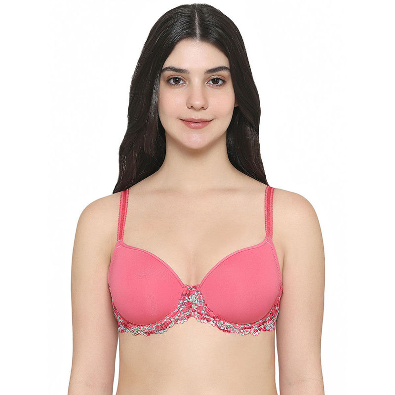 Wacoal Women's Embrace Lace Contour Padded Wired 3-4Th Cup Pink Bra (38C)