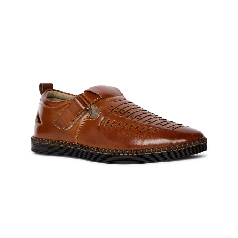 Bata Men Tan Velcro Sandals (UK 7)