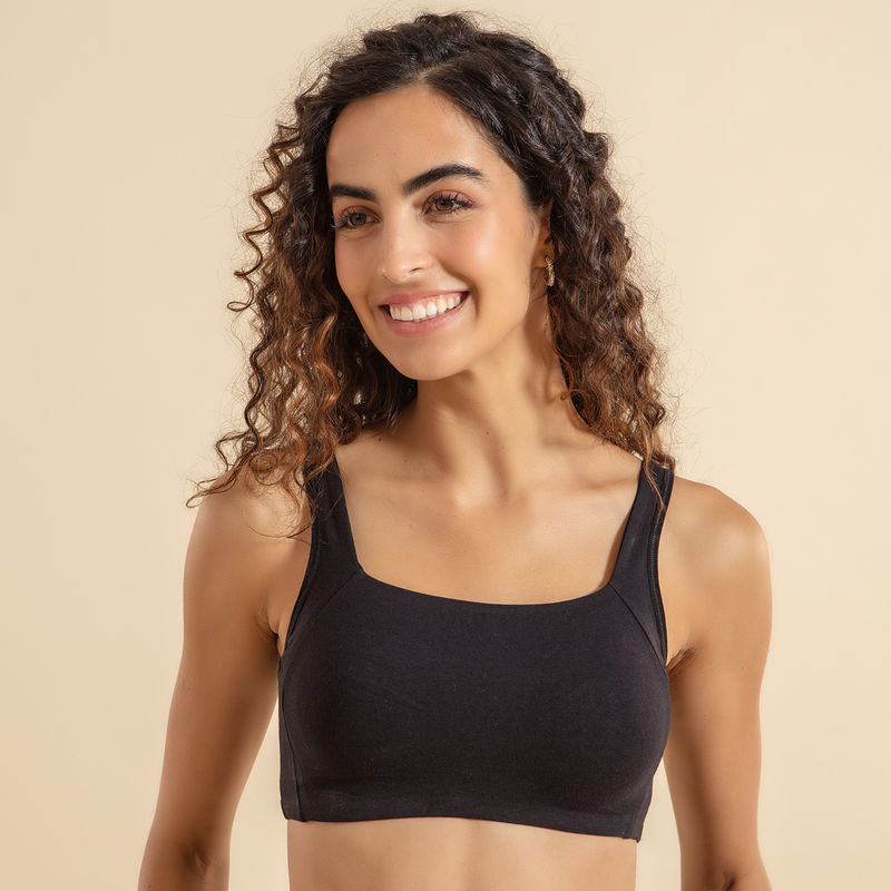 Nykd by Nykaa Trendy Square Neckline Slip on Bra with full coverage - NYB158 Black (M)