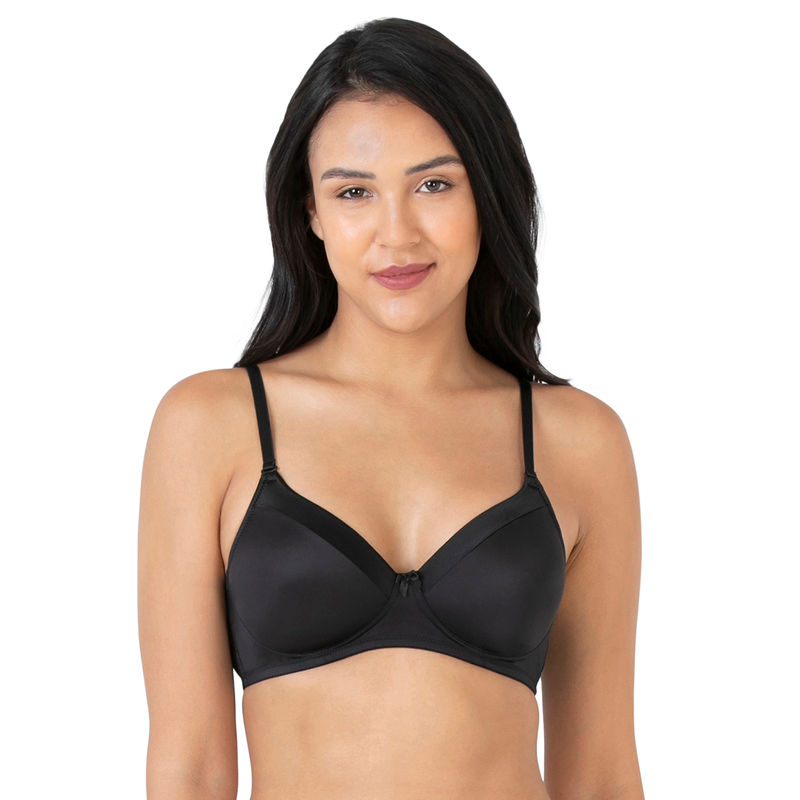 Amante Satin Edge Padded Wirefree Bra - Black (34B)