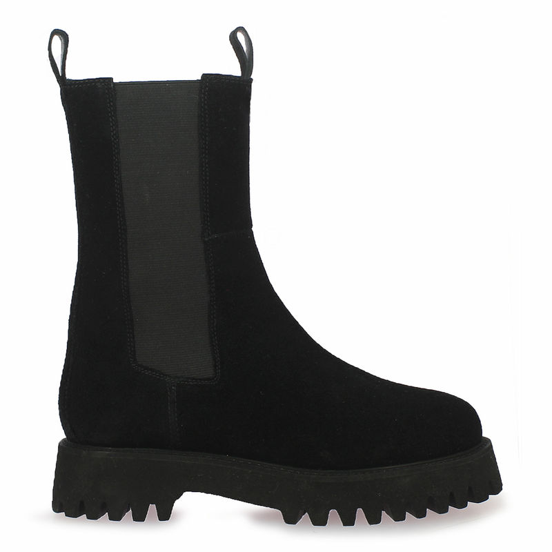 Saint G Paolina Black Suede Leather High Ankle Boots (EURO 36)