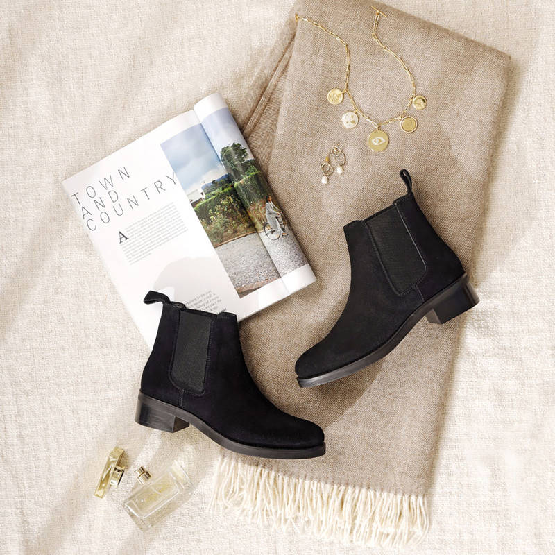 Saint G Isa Black Suede Leather Ankle Boots (EURO 36)