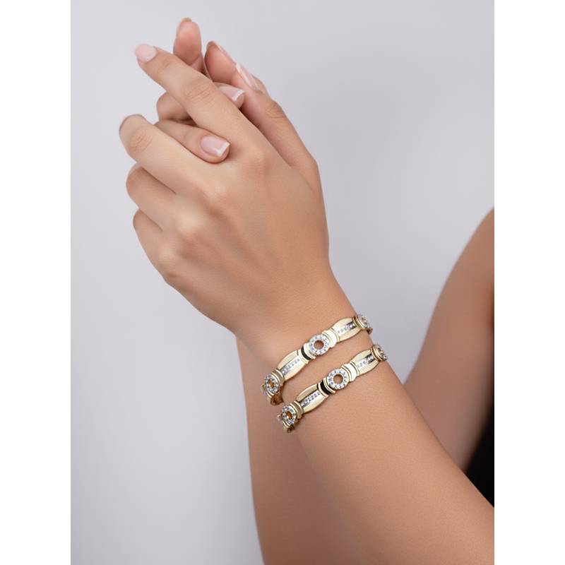 Adwitiya Women 24Ct Gold Plated Cnc Sleek Bangles (2.4)