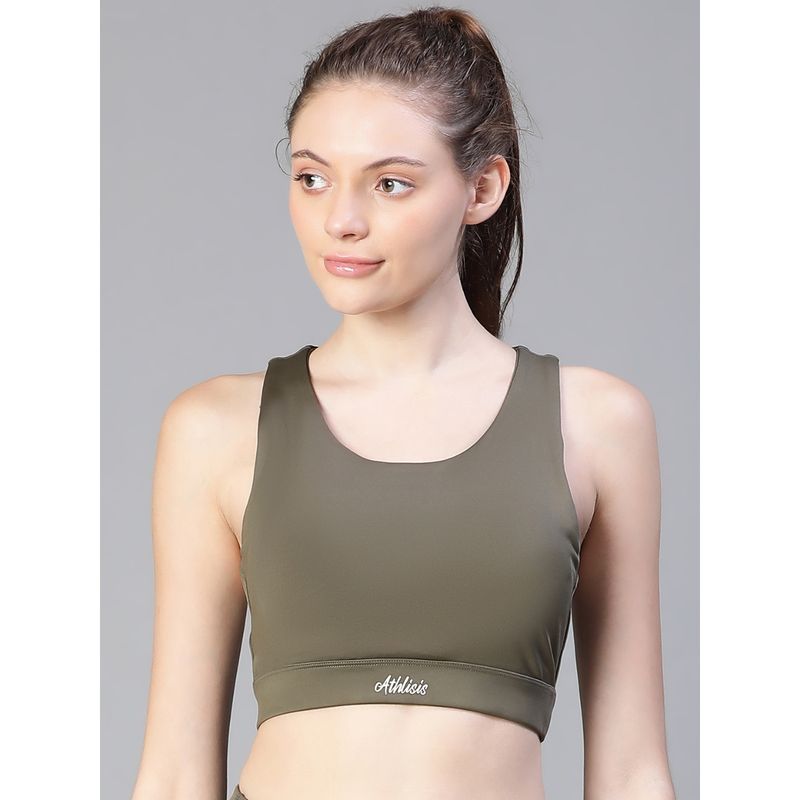Athlisis Olive NonWired Removable Padding Sports Bra Buy Athlisis