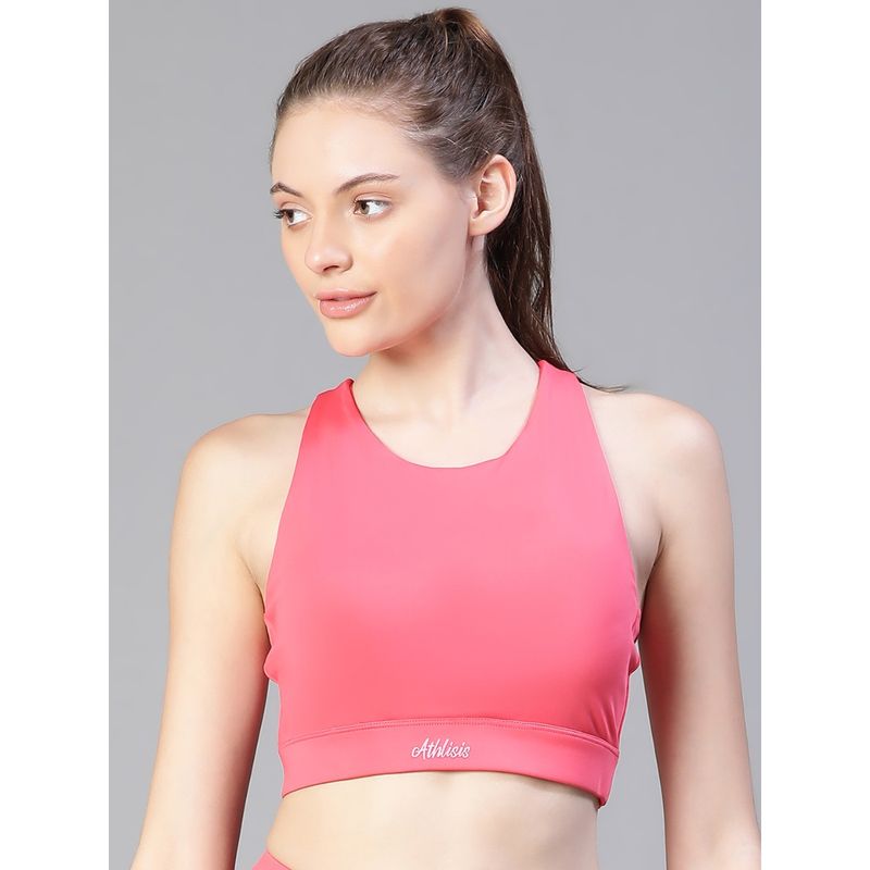 Athlisis Pink NonWired Removable Padding Sports Bra Buy Athlisis Pink