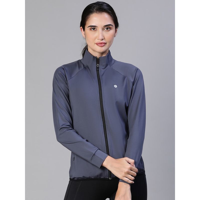 Athlisis Women Grey Zipper Dry Fit Outdoor Jacket (S)
