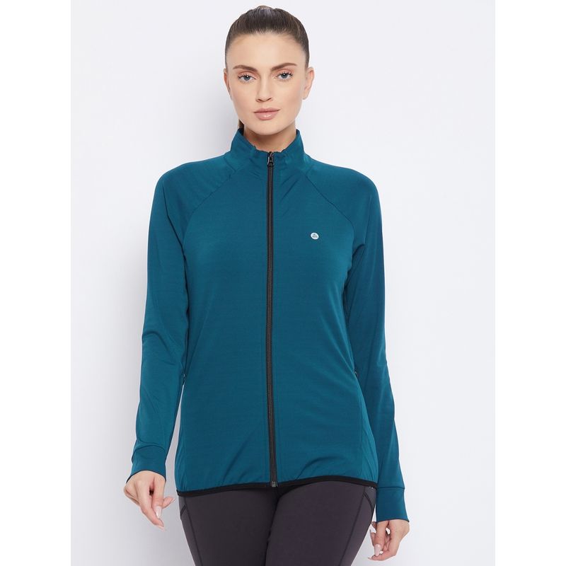Athlisis Women Teal Zipper Dry Fit Outdoor Jacket (XL)