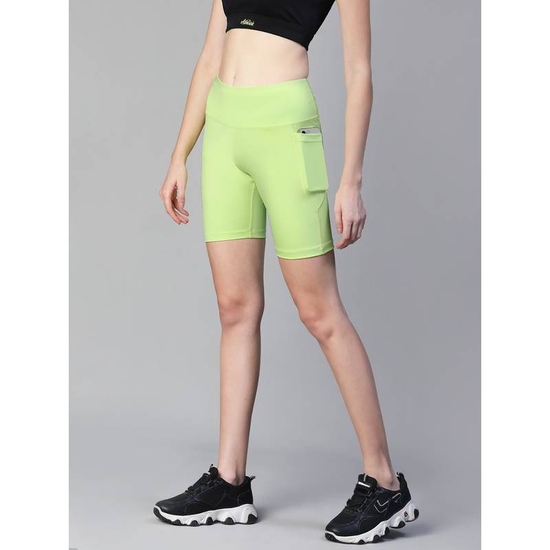 Athlisis Women Neon Mid Waist Fitness Shorts (M)