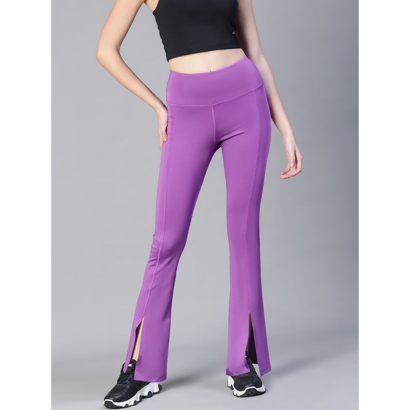 Athlisis Women Purple High Waist Tall Flare Pants Buy Athlisis Women