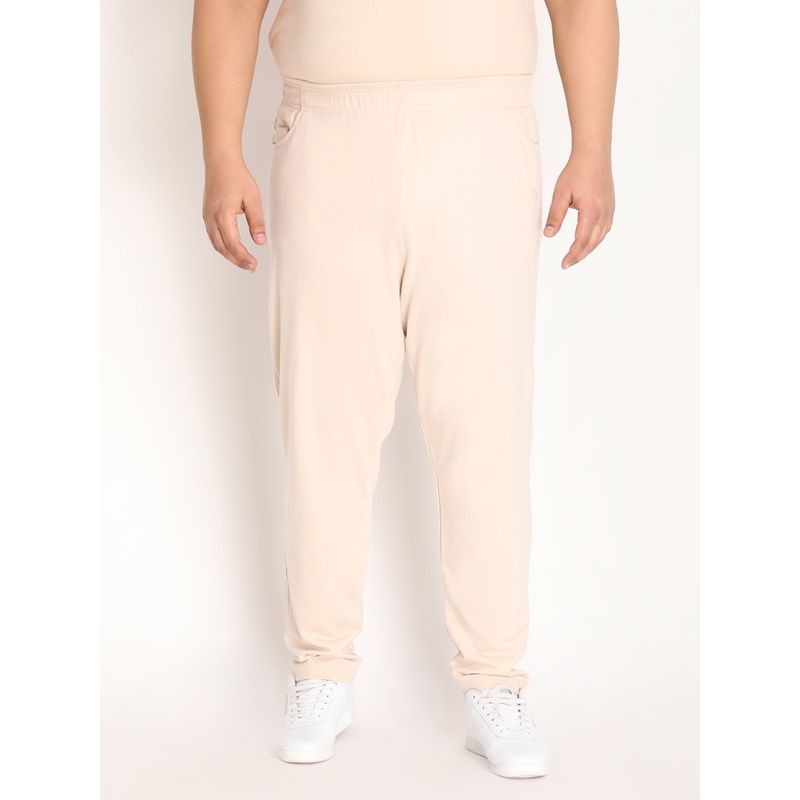 Chkokko Men Casual Track Pant Lower with Pocket In Beige (2XL)