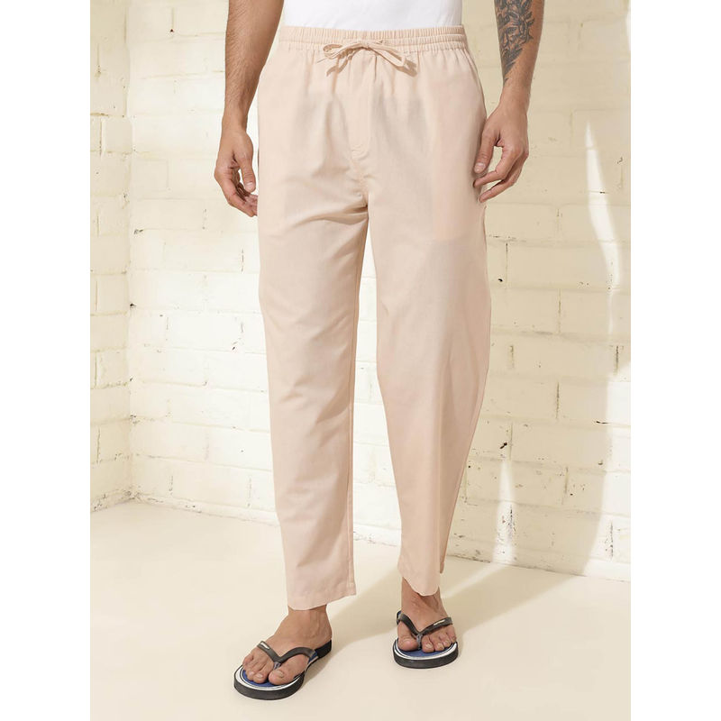 Fabindia Beige Cotton Woven Pyjama (S)