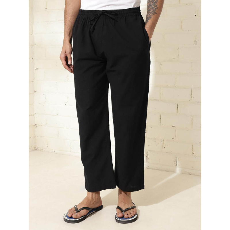 Fabindia Black Cotton Woven Pyjama (L)