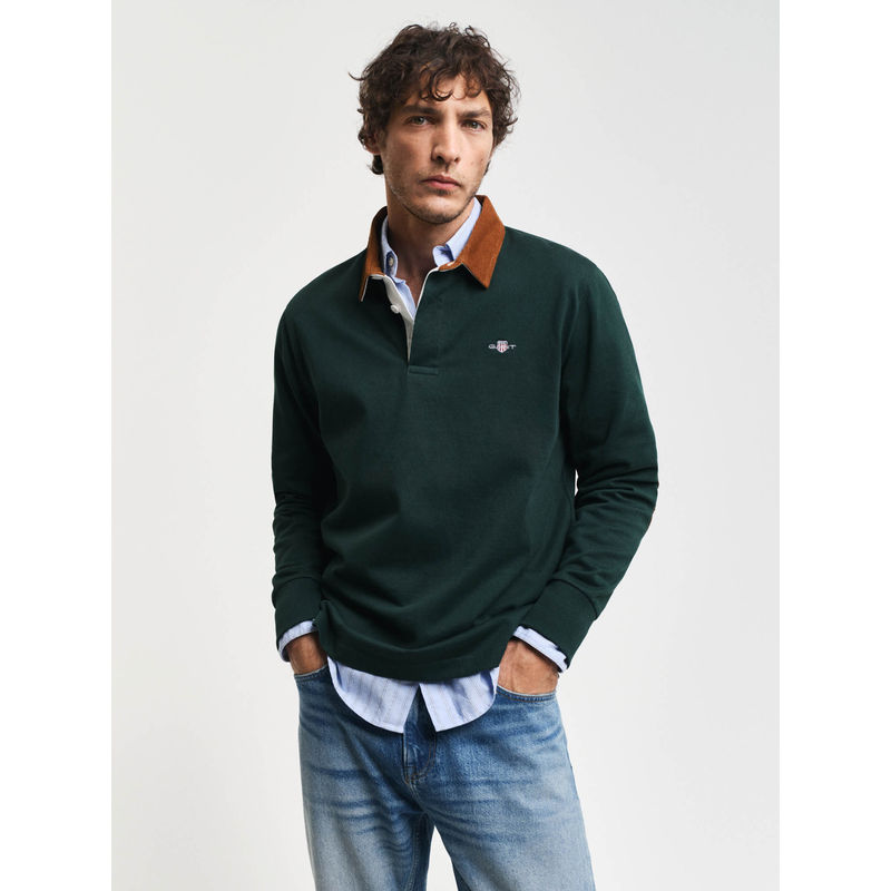 Gant Men Green Solid Collar Shirt
