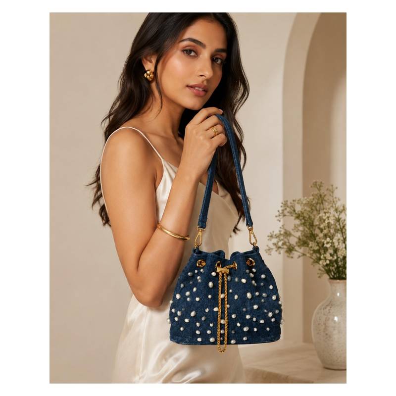 THE PURANI JEANS Women Tpj Luxe Pearl Handbag (S)