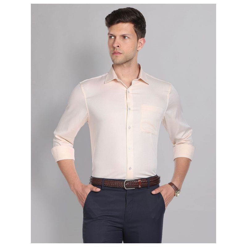 AD By Arvind Solid Dobby Everlast Press Formal Shirt (46)