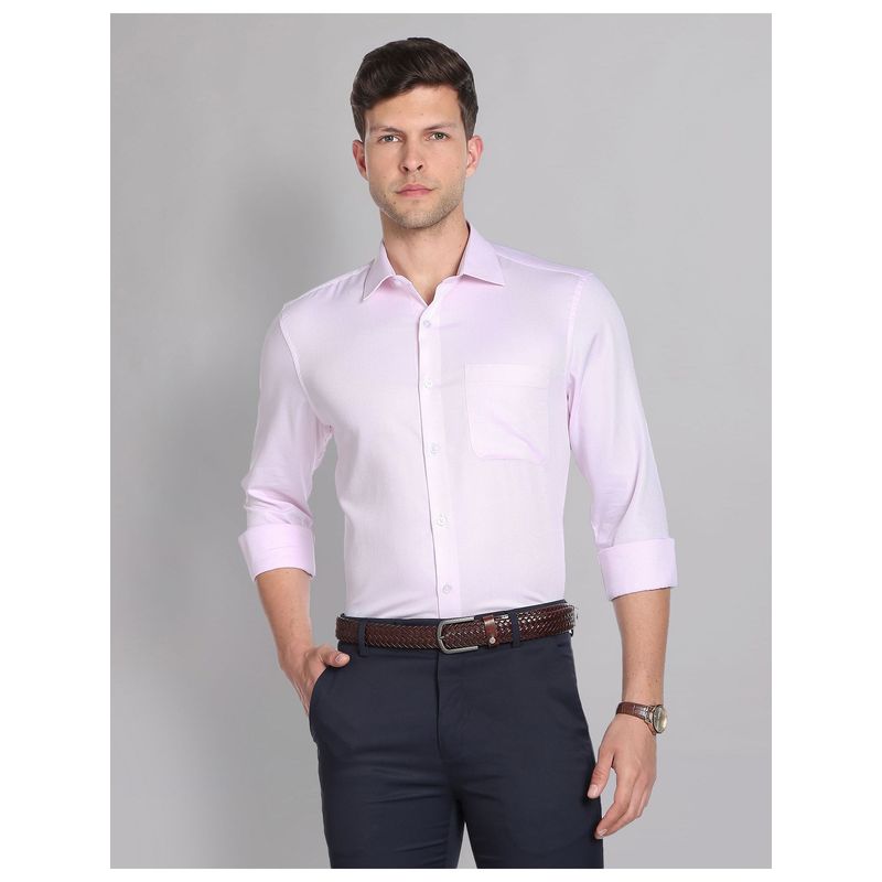 AD By Arvind Solid Dobby Everlast Press Formal Shirt (42)
