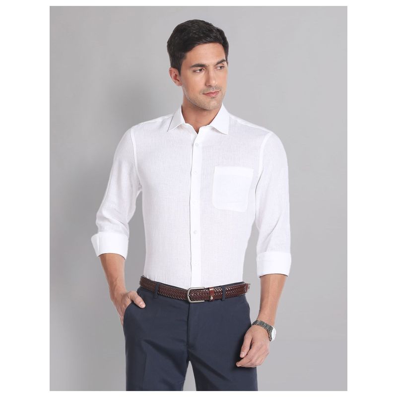 AD By Arvind Cutaway Collar Irish Linen Formal Shirt (46)