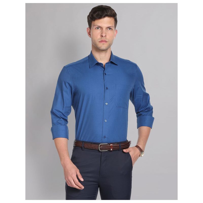 AD By Arvind Cutaway Collar Solid Cotton Formal Shirt (42)
