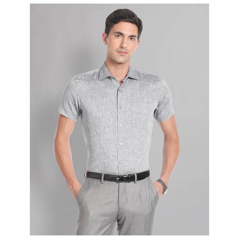 AD By Arvind Short Sleeve Irish Linen Shirt (46)