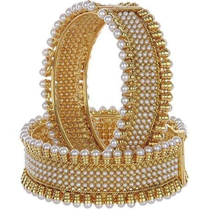 Youbella Traditional Gold Plated Pearl Bangles Jewellery - 2.8